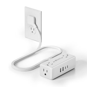 3Ft Short Extension Cord with Multiple Outlets, Surge Protector Power Strip