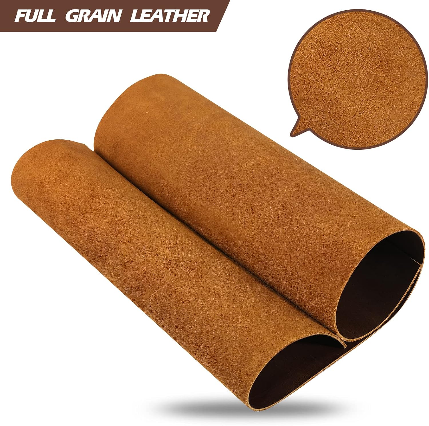 RingSun 12''X24'' Genuine Leather Sheets for Crafts Full Grain Leather Tooling Leather (2mm) Thick Cowhide Leather Pieces Square, Dark Brown - Image 7