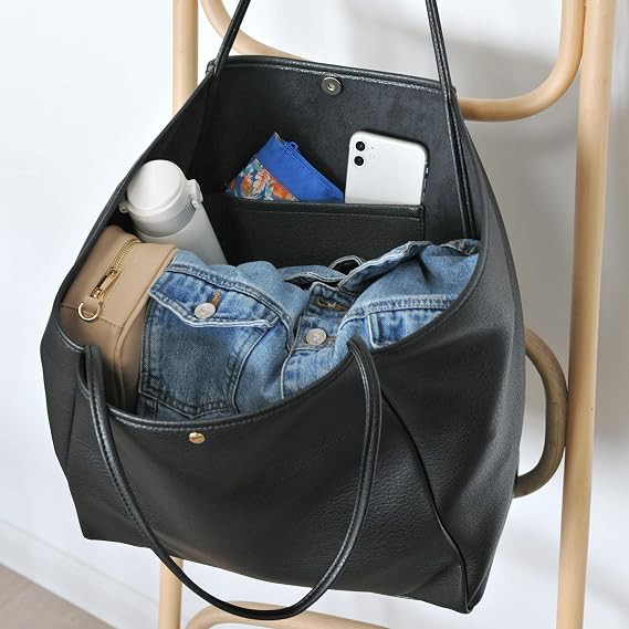 Oversize Pu Leather Tote Women Weekender Bag Shopper Handbag Travel Purse - Image 3