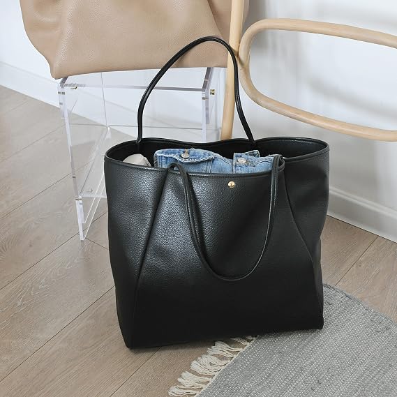 Oversize Pu Leather Tote Women Weekender Bag Shopper Handbag Travel Purse - Image 4