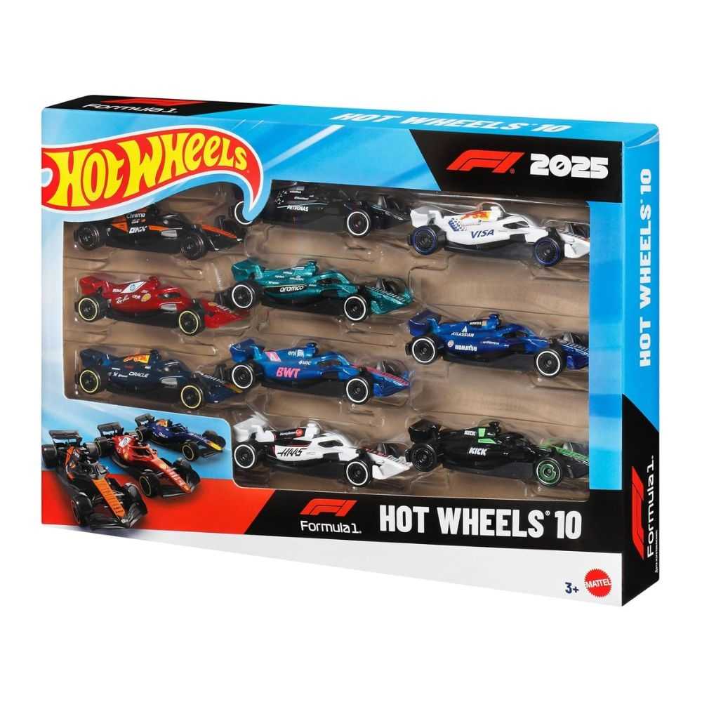 Hot Wheels Formula 1 2025 10-Pack, Set of 10 1:64 Scale Die-Cast Toy Cars Featuring All 10 F1 Racing Teams - Image 2