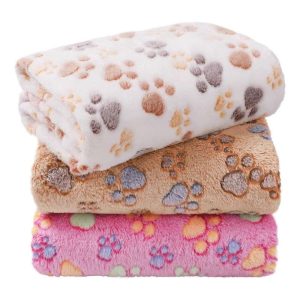 LINENLUX 3-Pack Soft Fleece Pet Blankets for Dogs & Cats – 23" × 16", Washable Flannel Throw