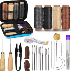 Leather Sewing Kit Leather Stitching Kit with Sewing Awl Waxed Thread