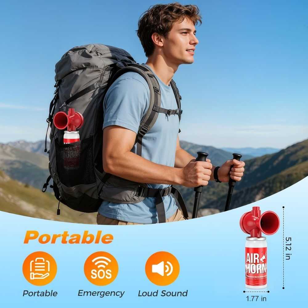 Nicehill Air Horn, 122dB Boat Horn for Safety & Emergency Signal 1 Pack Red - Image 5