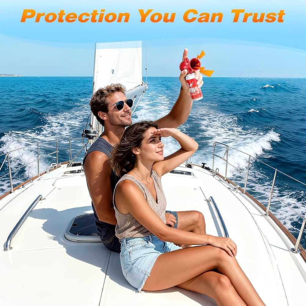 Nicehill Air Horn, 122dB Boat Horn for Safety & Emergency Signal 1 Pack Red - Image 2