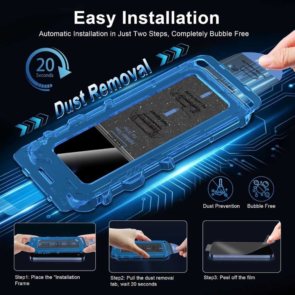 QHOHQ for iPhone 18 Pro Screen Protector, 9H+ Tempered Glass, 3+3 Pack - Image 5