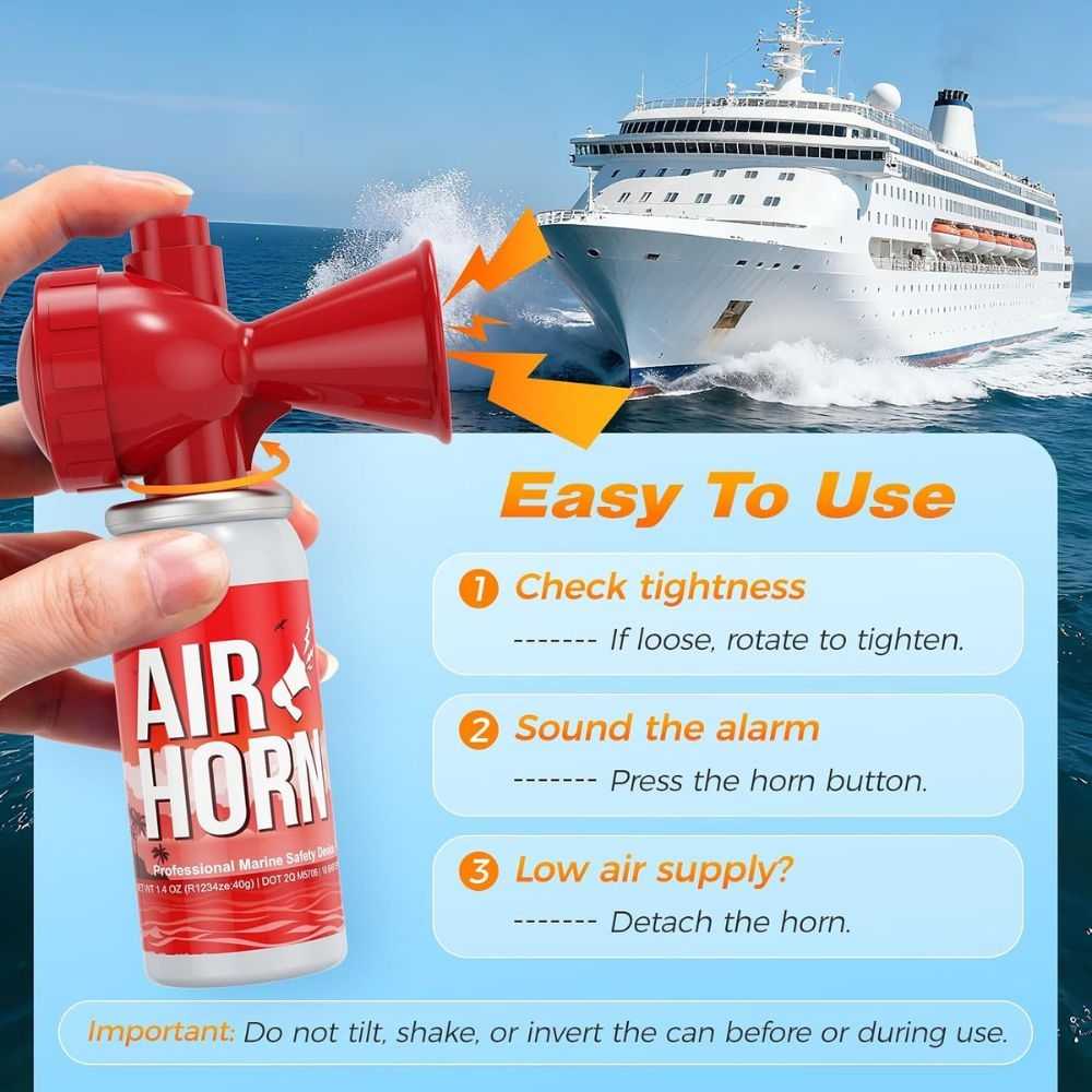 Nicehill Air Horn, 122dB Boat Horn for Safety & Emergency Signal 1 Pack Red - Image 8